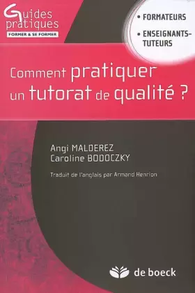 Couverture du produit · Comment pratiquer un tutorat de qualité ?