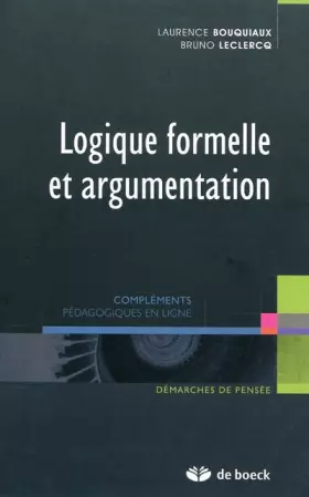 Couverture du produit · Logique formelle et argumentation