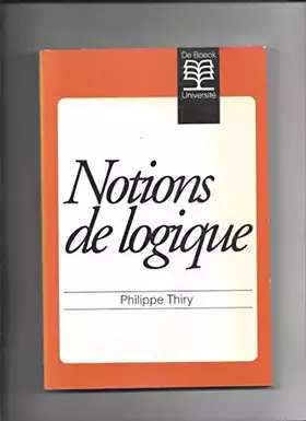 Couverture du produit · Notions de logique