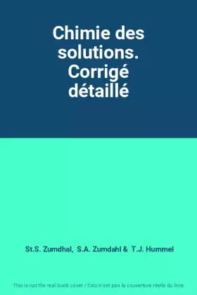 Couverture du produit · Chimie des solutions. Corrigé détaillé
