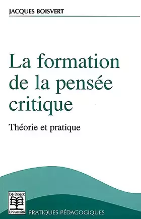 Couverture du produit · Formation à la pensée critique
