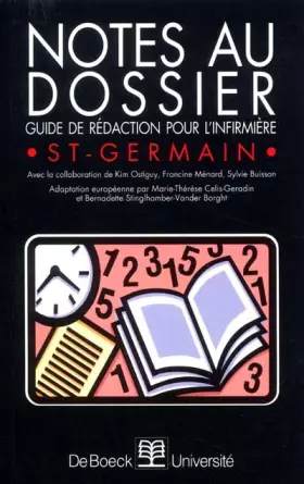 Couverture du produit · Notes au dossier : Guide de rédaction pour l'infirmière