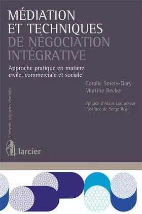 Couverture du produit · Médiation et techniques de négociation intégrative