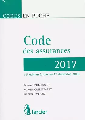 Couverture du produit · Codes des assurances 2017