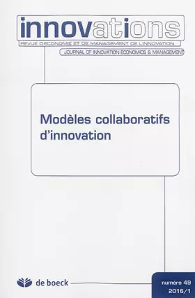 Couverture du produit · Innovations 2016/1 - 49 - Modèles collaboratifs d'innovation
