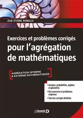 Couverture du produit · Exercices et problèmes corrigés pour l'agrégation de mathématiques
