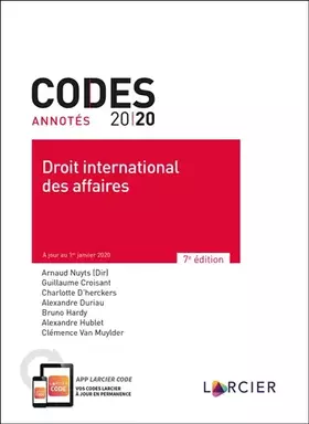 Couverture du produit · Code annoté 2020 - Droit international des affaires