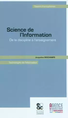 Couverture du produit · Science de l'Information De la discipline a l'enseignement
