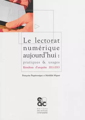 Couverture du produit · Lectorat numerique aujourd'hui : pratiques & usages