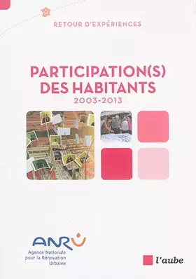 Couverture du produit · Participation(s) des habitants, 2003-2013
