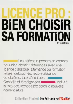 Couverture du produit · Licence pro : bien choisir sa formation 3e édition