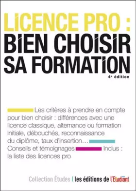 Couverture du produit · Licence pro : bien choisir sa formation