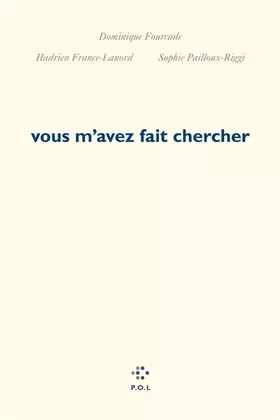 Couverture du produit · Vous m'avez fait chercher