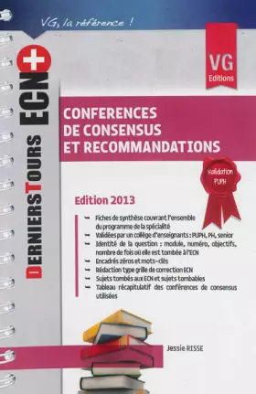 Couverture du produit · Conférences de consensus et recommandations