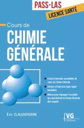 Couverture du produit · Cours de chimie générale