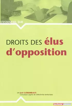 Couverture du produit · Droits des élus d'opposition