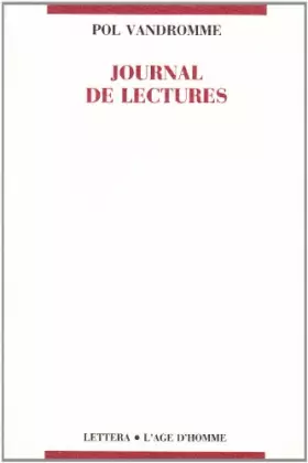 Couverture du produit · Journal de lectures