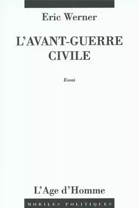Couverture du produit · L'Avant-guerre civile
