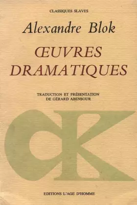 Couverture du produit · Oeuvres dramatiques