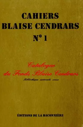 Couverture du produit · Blaise Cendrars