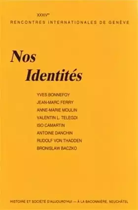 Couverture du produit · Nos Identités