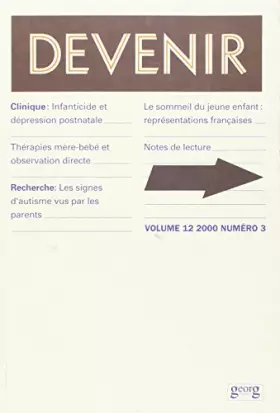 Couverture du produit · Devenir, volume 12, numéro 3, 2000