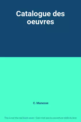 Couverture du produit · Catalogue des oeuvres