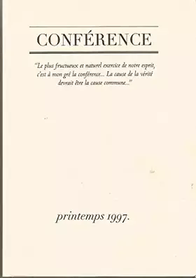 Couverture du produit · Conférence, numéro 4