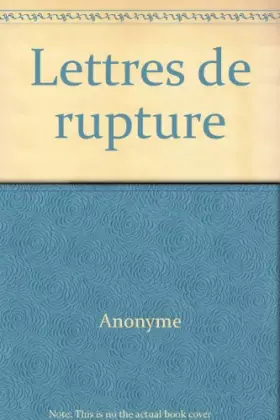 Couverture du produit · Lettres de rupture