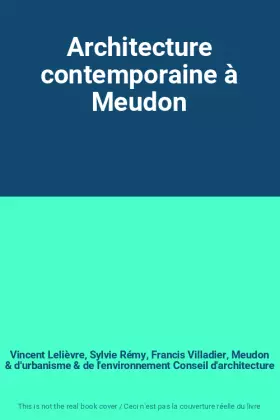 Couverture du produit · Architecture contemporaine à Meudon