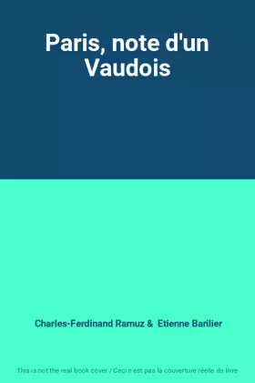 Couverture du produit · Paris, note d'un Vaudois