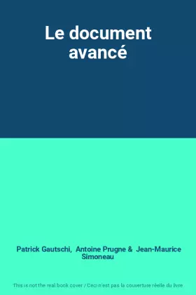 Couverture du produit · Le document avancé