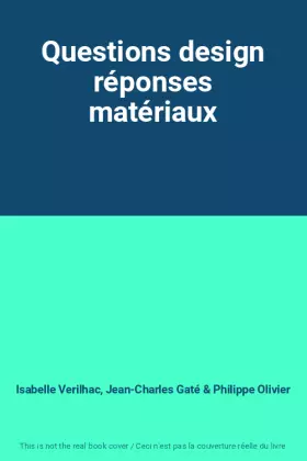 Couverture du produit · Questions design réponses matériaux
