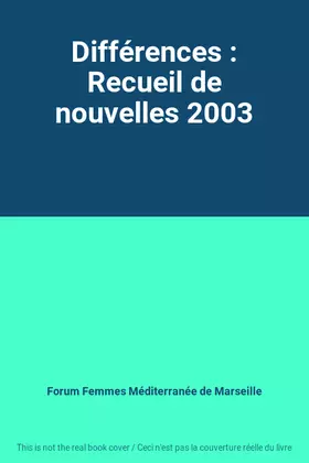 Couverture du produit · Différences : Recueil de nouvelles 2003