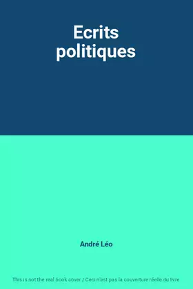 Couverture du produit · Ecrits politiques