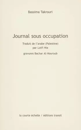 Couverture du produit · Journal sous occupation: Précédé de Correspondance avec Beverly Naïdoo