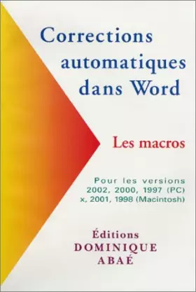 Couverture du produit · Corrections automatiques dans Word : Les macros