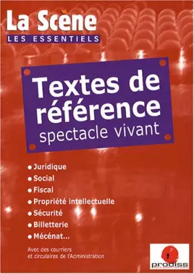 Couverture du produit · Textes de référence spectacle vivant