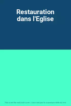 Couverture du produit · Restauration dans l'Eglise