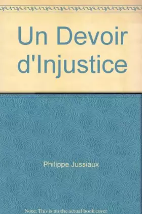 Couverture du produit · UN DEVOIR d'INJUSTICE