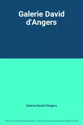 Couverture du produit · Galerie David d'Angers