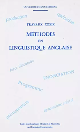 Couverture du produit · METHODES EN LINGUISTIQUE ANGLAIS