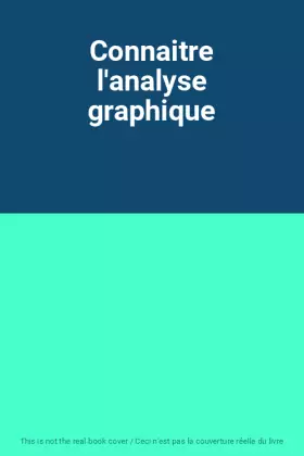 Couverture du produit · Connaitre l'analyse graphique