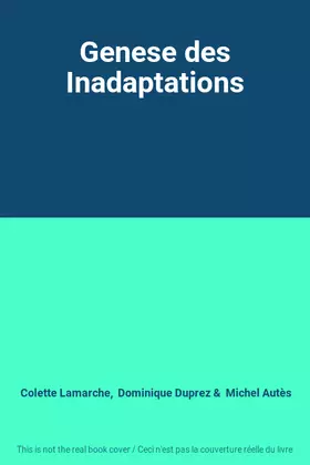 Couverture du produit · Genese des Inadaptations