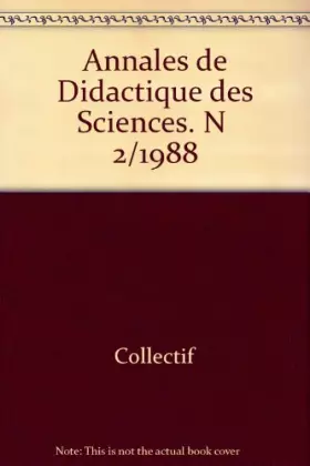 Couverture du produit · Annales de didactique des sciences: 1988