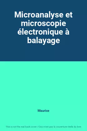 Couverture du produit · Microanalyse et microscopie électronique à balayage
