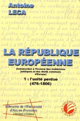 Couverture du produit · La republique europeenne