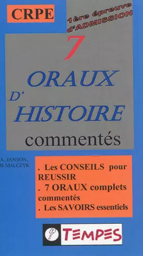Couverture du produit · 7 ORAUX D'HISTOIRE commentés