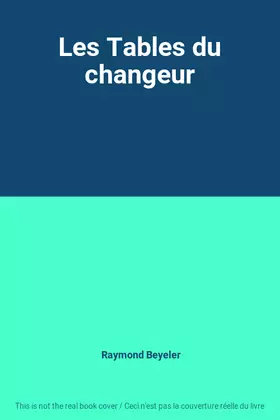 Couverture du produit · Les Tables du changeur