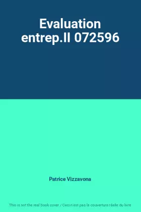 Couverture du produit · Evaluation entrep.II 072596